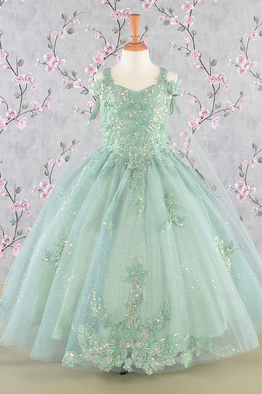 Girls White Pageant Gown GACH122