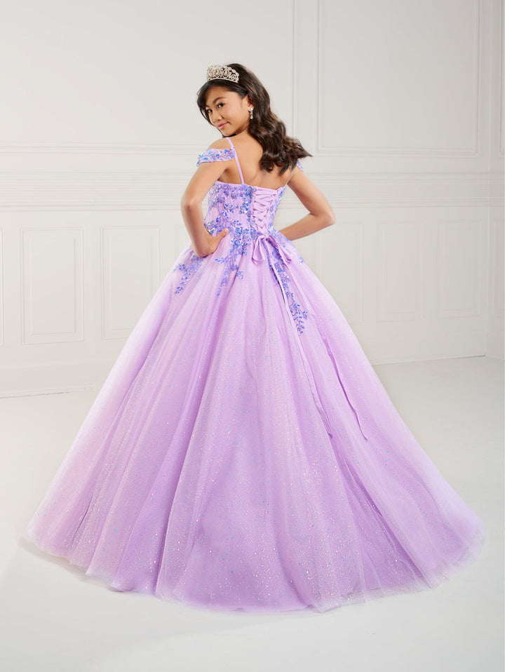 Girls Applique Cold Shoulder Gown by Tiffany Princess 13752