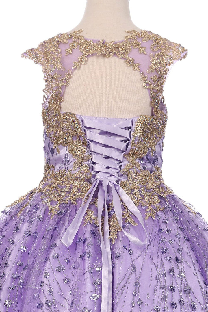 Girls Applique Glitter Gown by Cinderella Couture 8024