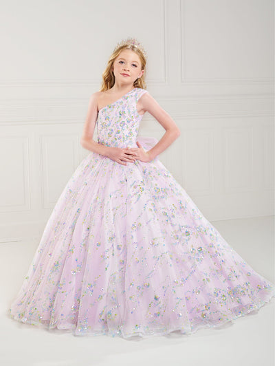 Girls Applique One Shoulder Gown by Tiffany Princess 13736