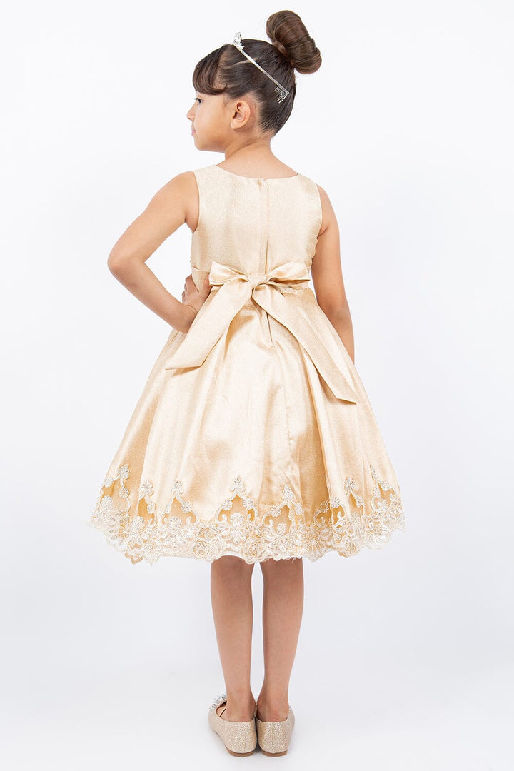 Girls Applique Short Satin Dress by Cinderella Couture 5127