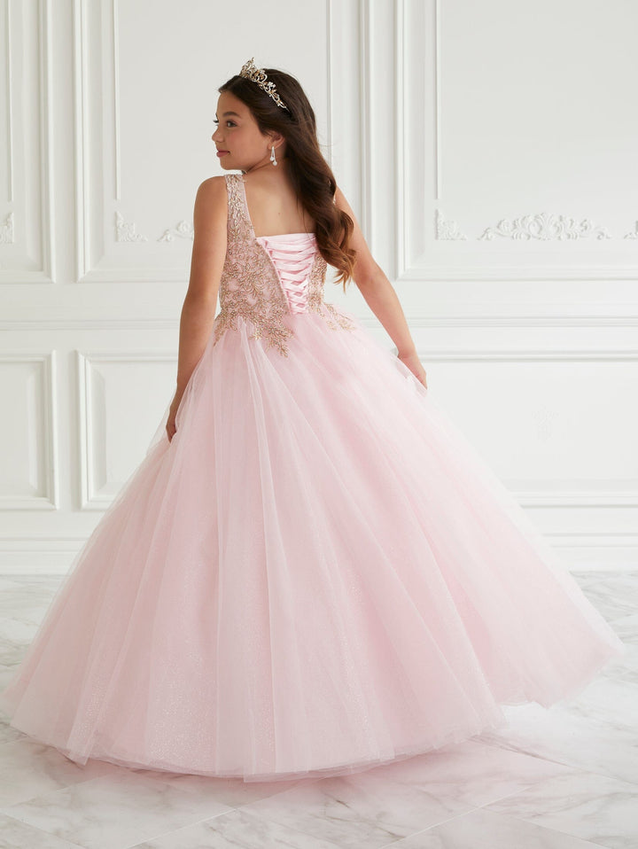 Girls Applique Sleeveless Gown by Tiffany Princess 13667