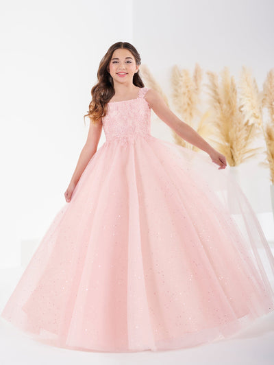 Girls Applique Sleeveless Gown by Tiffany Princess 13686