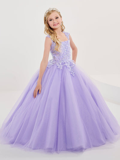 Girls Applique Sleeveless Gown by Tiffany Princess 13702