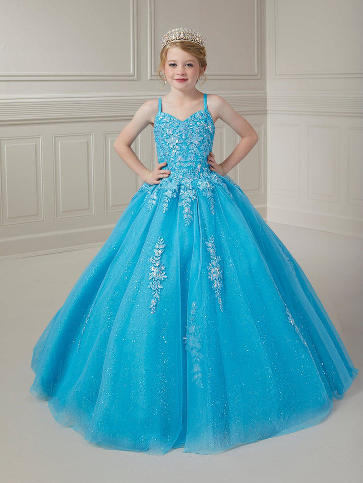 Girls Applique Sleeveless Gown by Tiffany Princess 13729