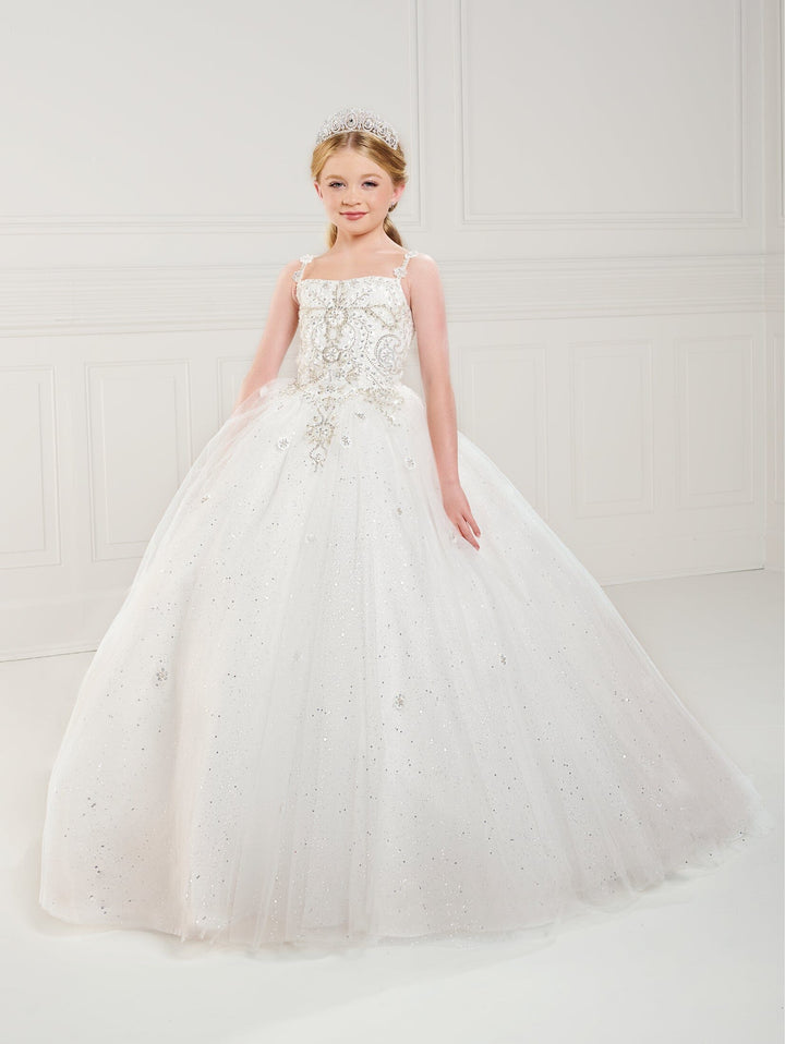 Girls Applique Sleeveless Gown by Tiffany Princess 13749