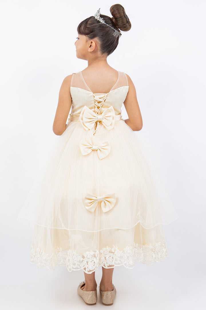 Girls Applique Sleeveless Tulle Gown by Cinderella Couture 5129