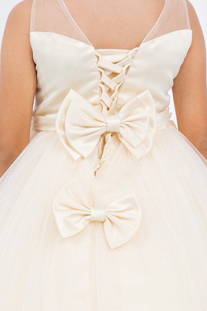 Girls Applique Sleeveless Tulle Gown by Cinderella Couture 5129
