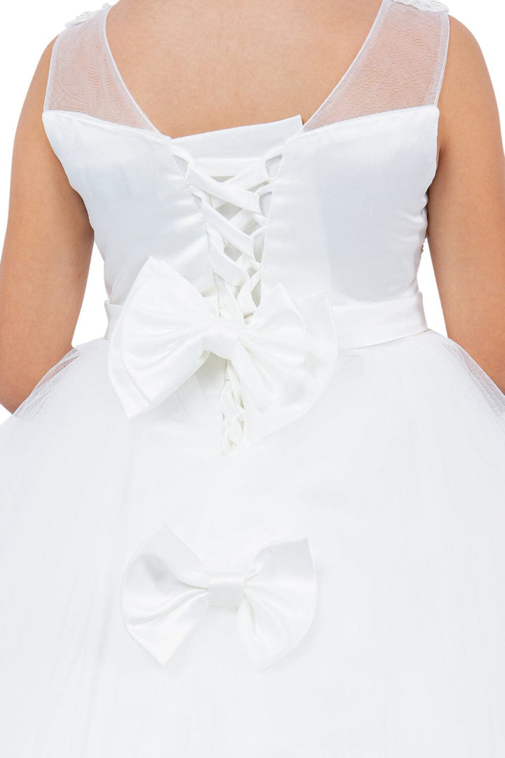 Girls Applique Sleeveless Tulle Gown by Cinderella Couture 5129