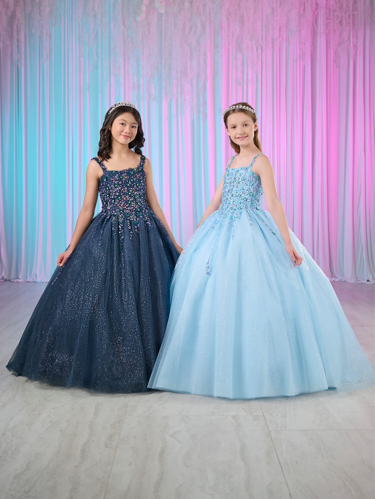 girls formal dresses Beaded Glitter Gown by Tiffany Princess 13769 Junior