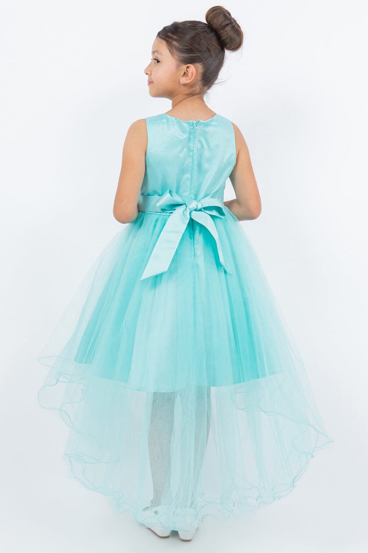 Girls Beaded High Low Tulle Dress by Cinderella Couture 9086