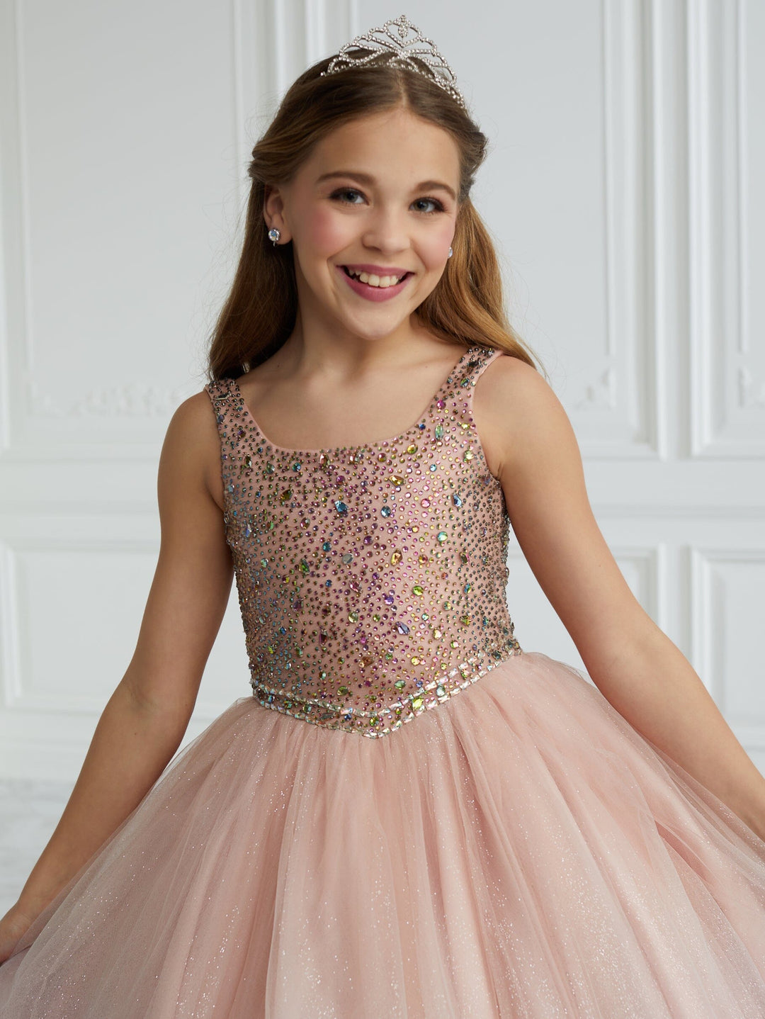 Girls Beaded Ombre Tulle Gown by Tiffany Princess 13676