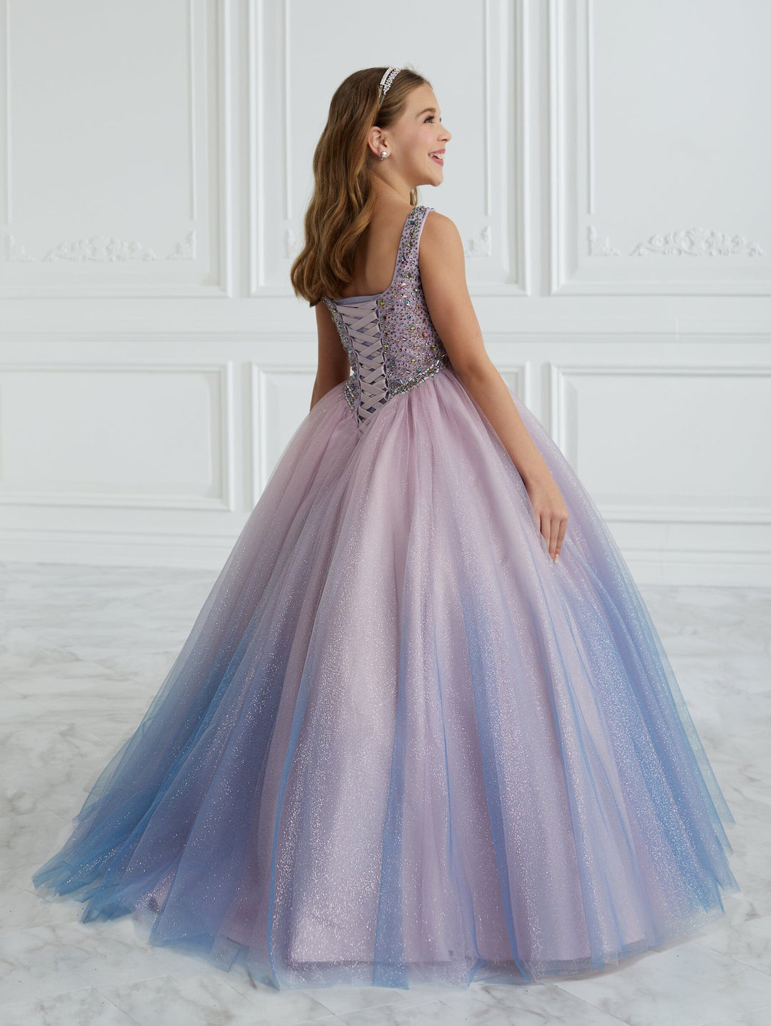 Girls Beaded Ombre Tulle Gown by Tiffany Princess 13676