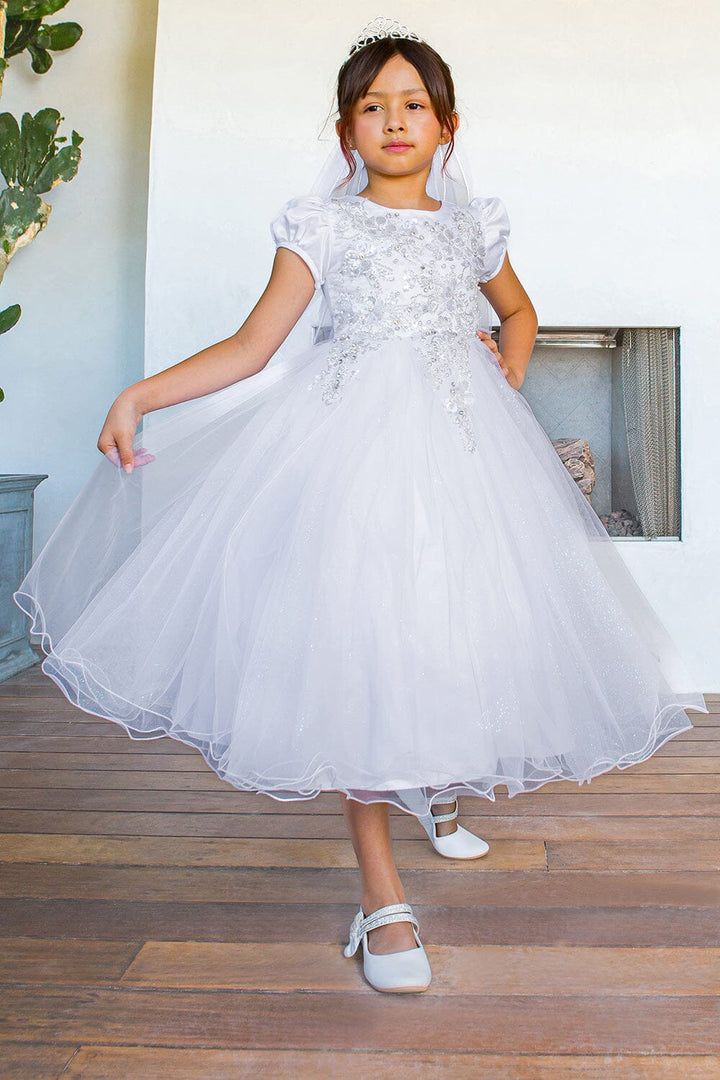 Girls Beaded Short Sleeve Gown by Cinderella Couture 2016