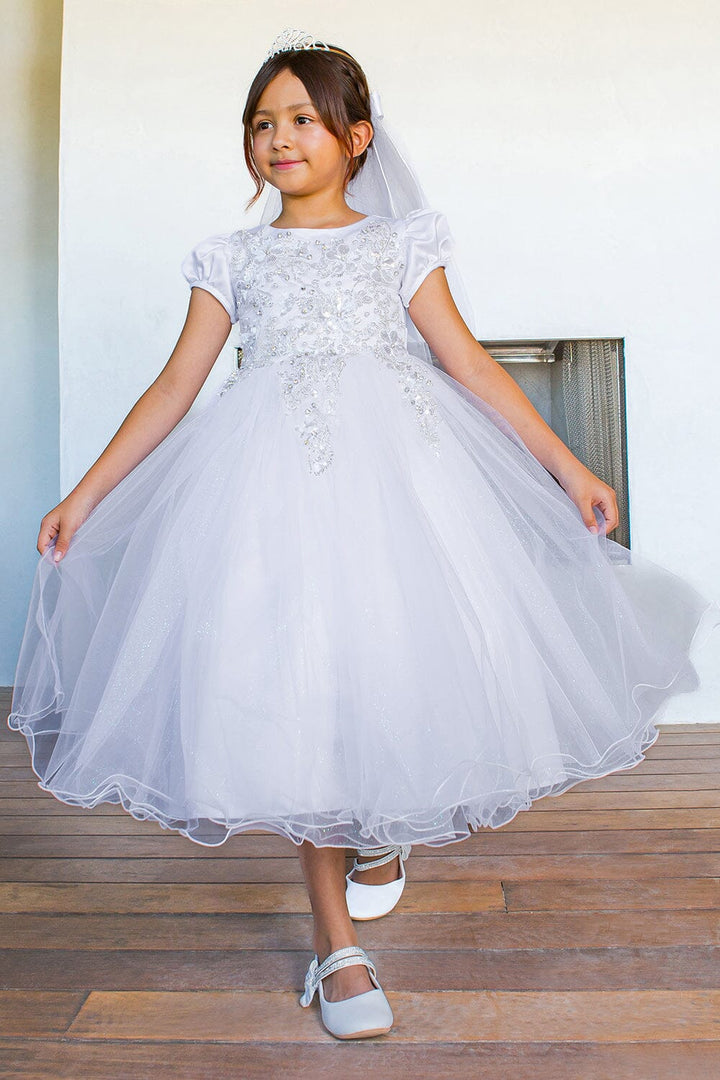 Girls Beaded Short Sleeve Gown by Cinderella Couture 2016