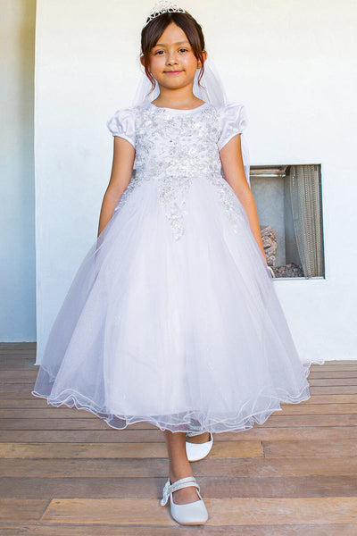 Girls Beaded Short Sleeve Gown by Cinderella Couture 2016