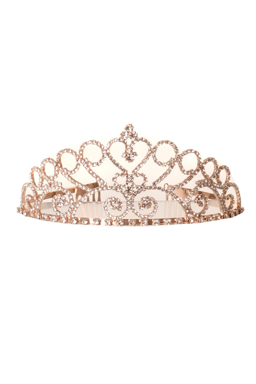 Girls Clear Rhinestone Heart Tiara with Comb