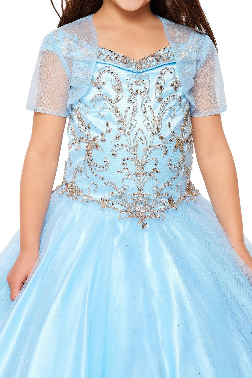 Girls Cold Shoulder Ball Gown by Cinderella Couture 8017
