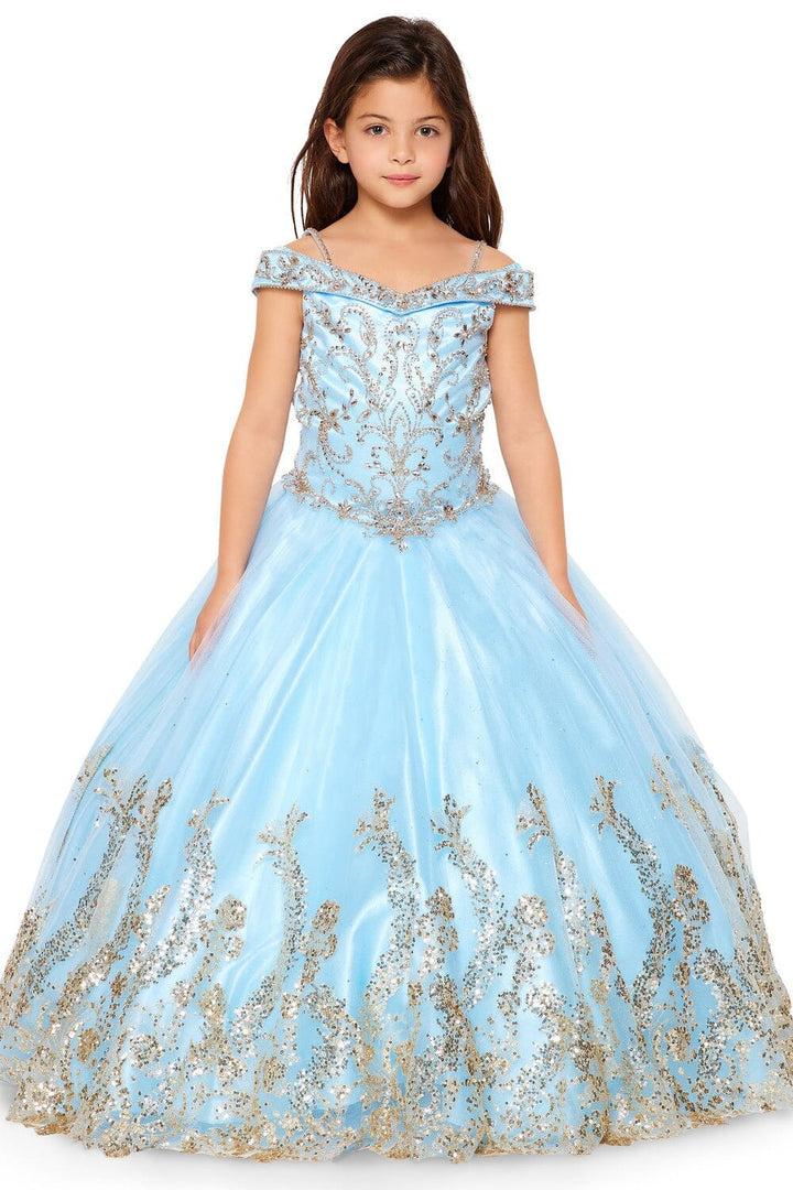 Girls Cold Shoulder Ball Gown by Cinderella Couture 8017