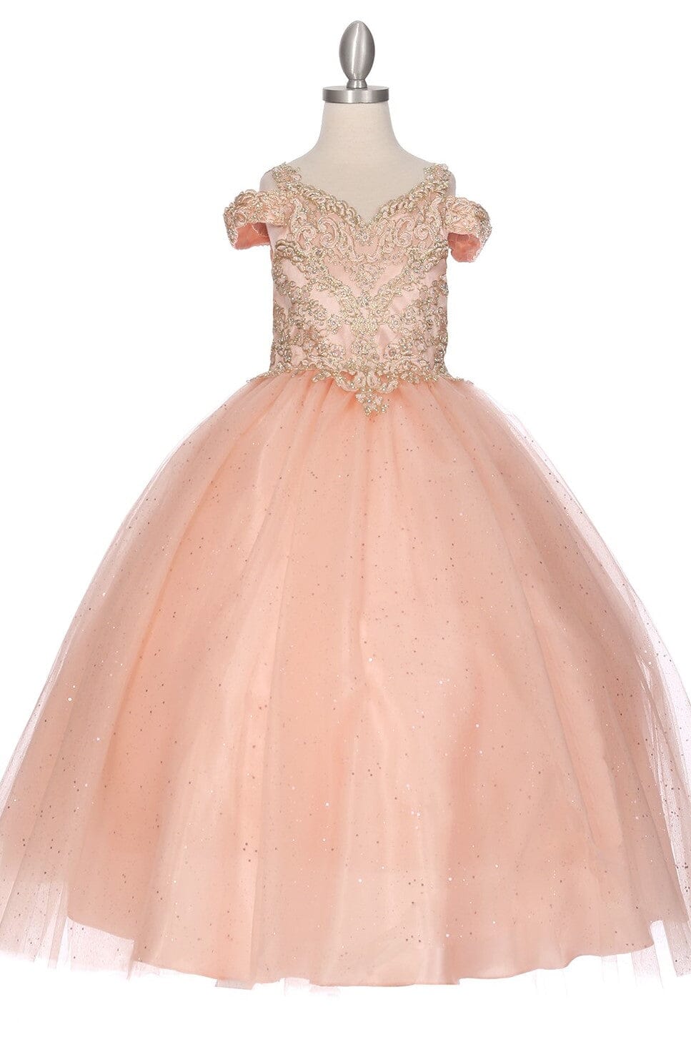 Girls Cold Shoulder Ball Gown by Cinderella Couture 8028