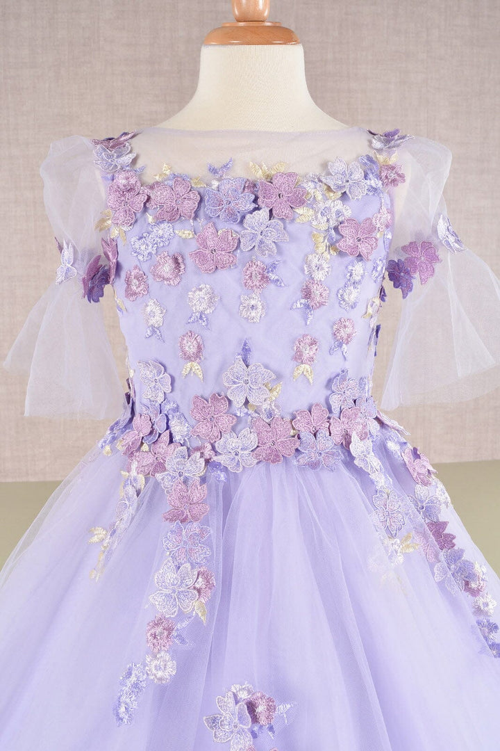 Girls Embroidered Short Sleeve Gown by Elizabeth K GK107