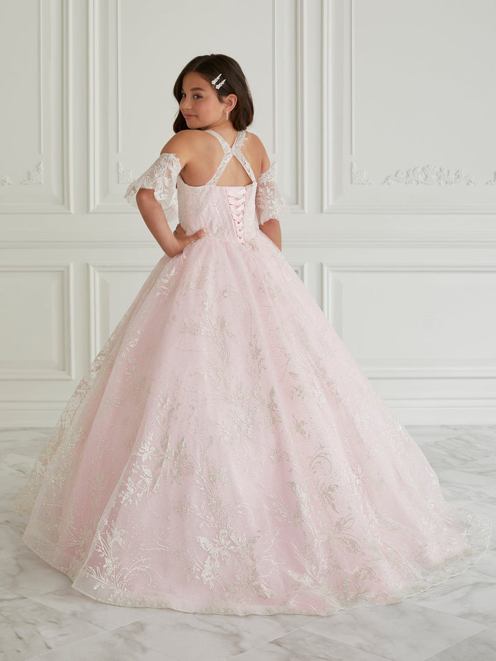 Girls Floral Applique Gown by Tiffany Princess 13659