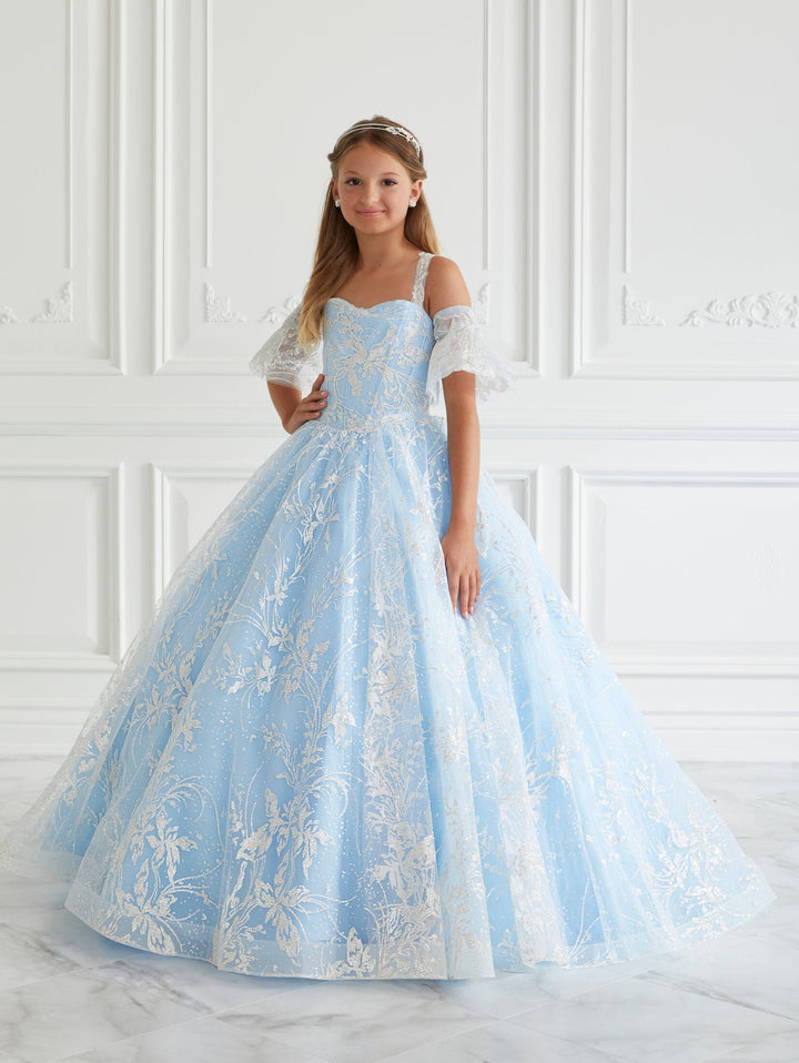 Girls Floral Applique Gown by Tiffany Princess 13659