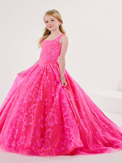 Girls Floral Glitter Print Gown by Tiffany Princess 13709