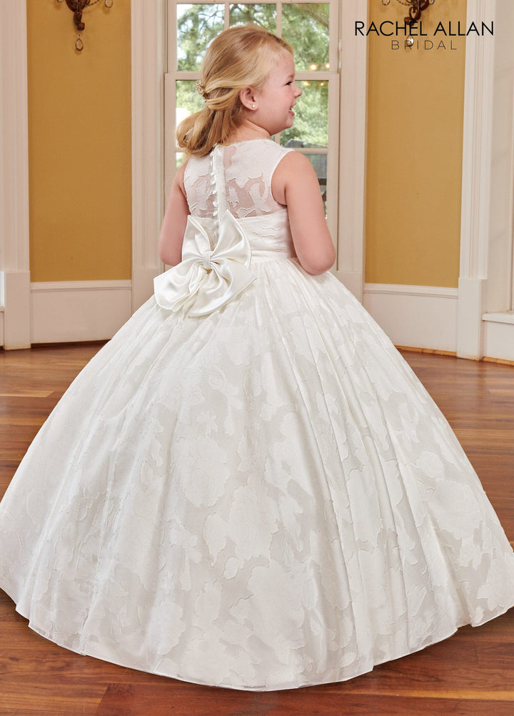 Girls Floral Puff Sleeve Gown by Rachel Allan RB9120