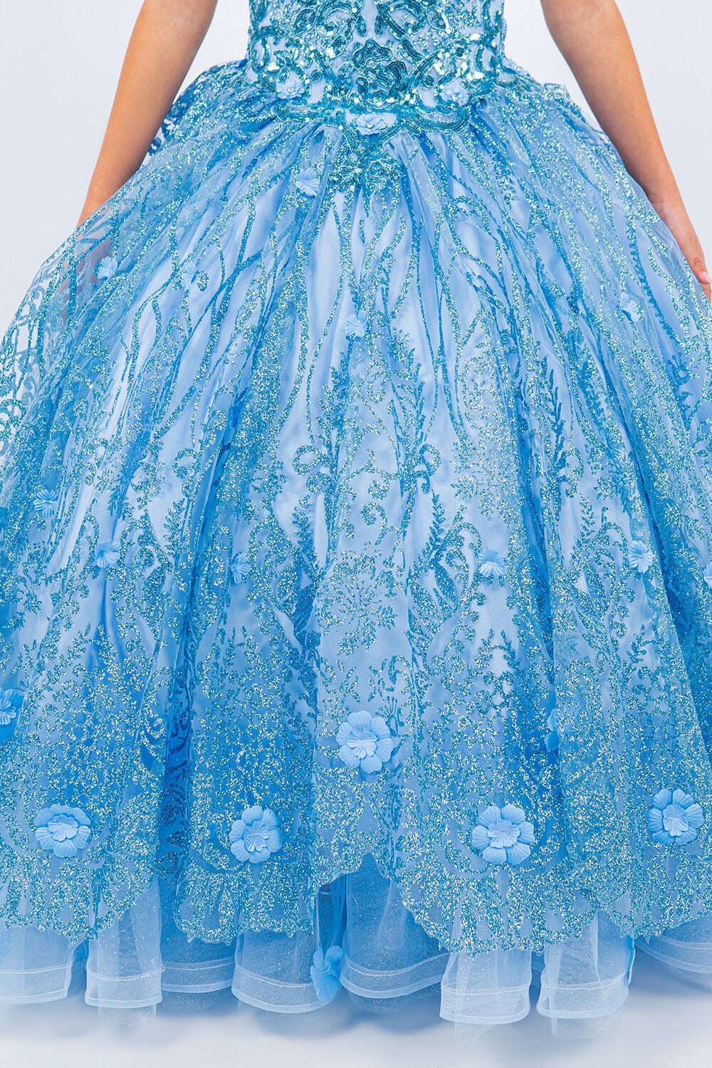 Girls Glitter Print Sleeveless Gown by Cinderella Couture 8110