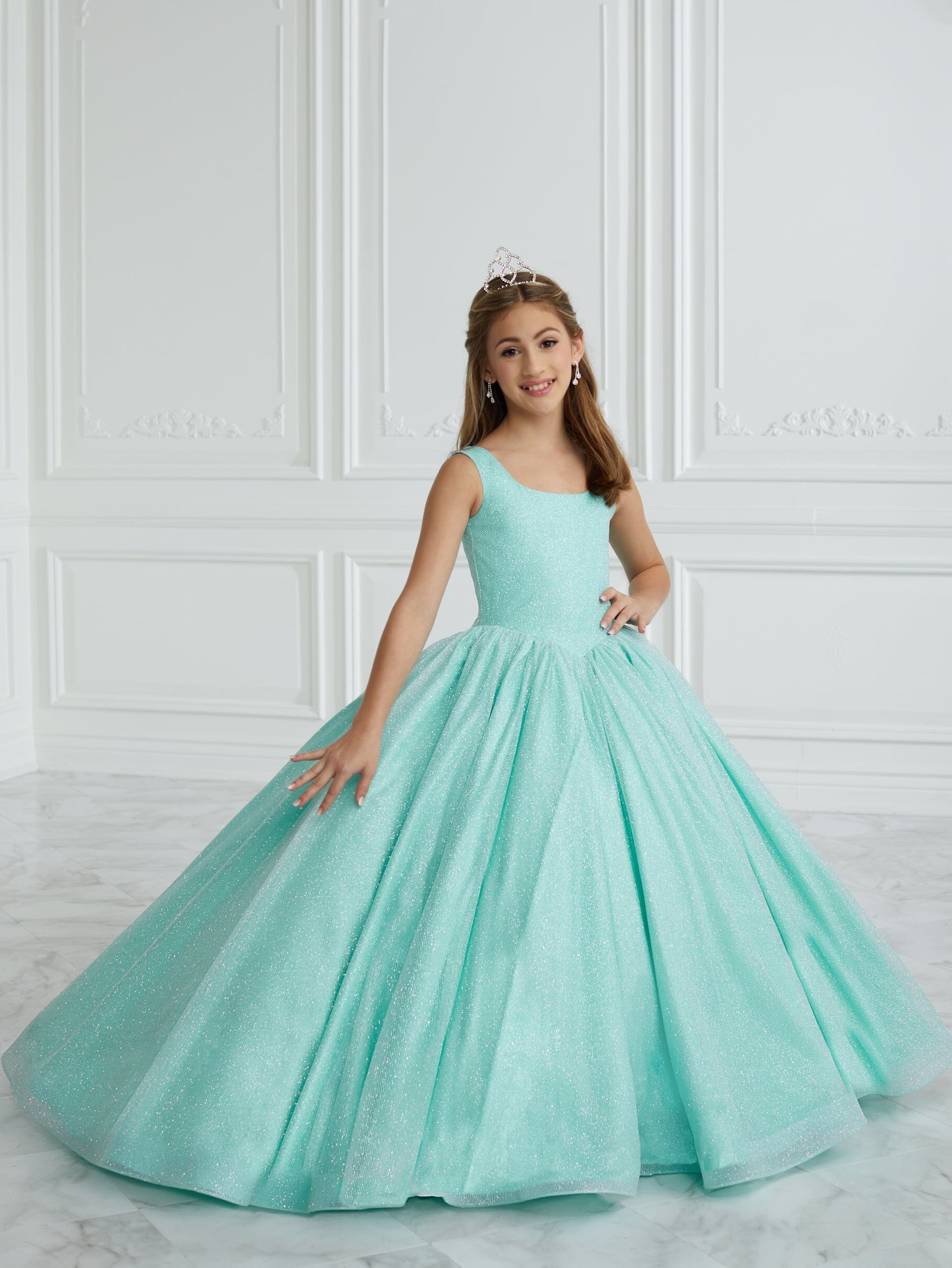 Girls Glitter Sleeveless Gown by Tiffany Princess 13684 – ABC Fashion