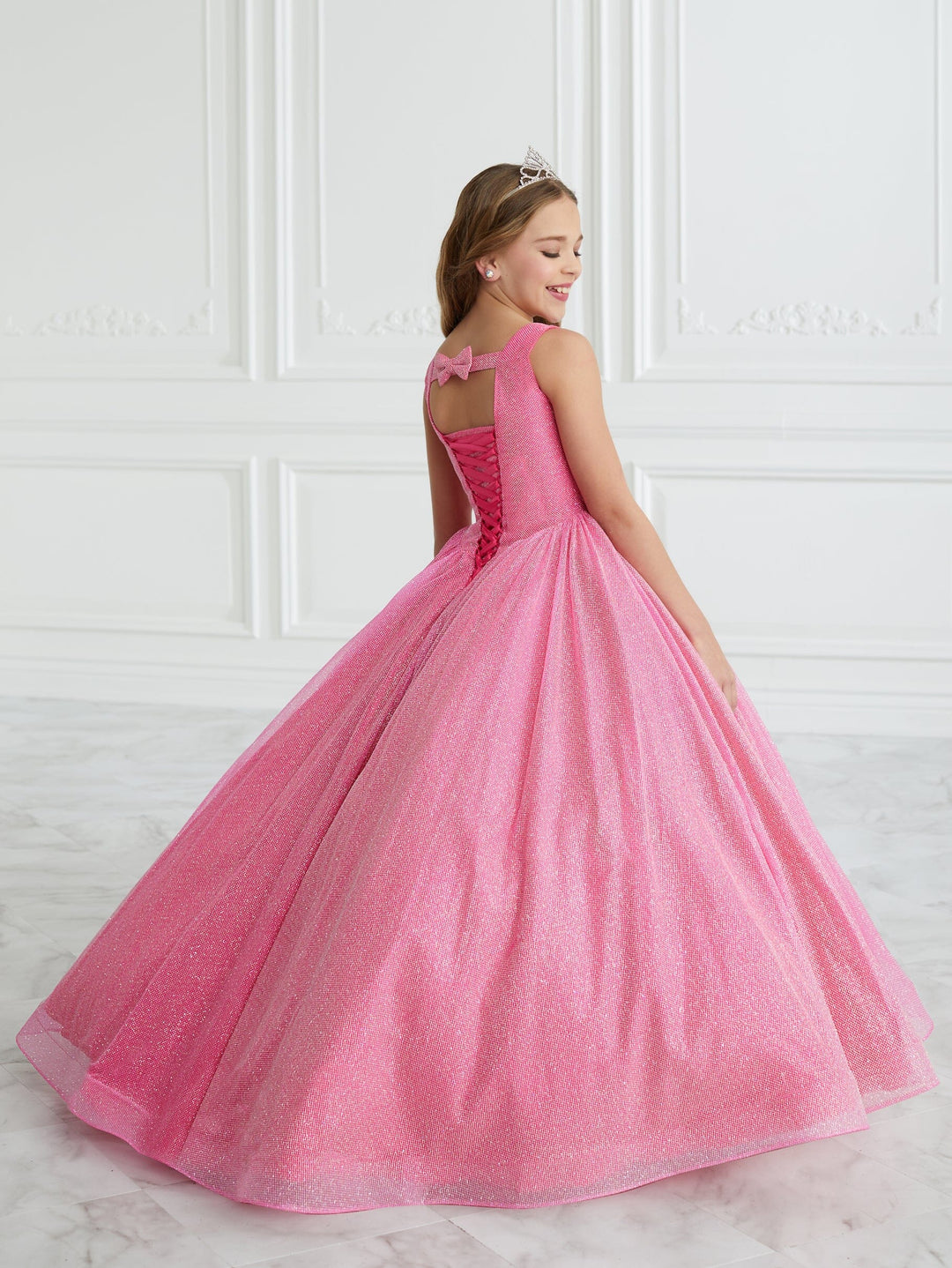 Girls Glitter Sleeveless Gown by Tiffany Princess 13684