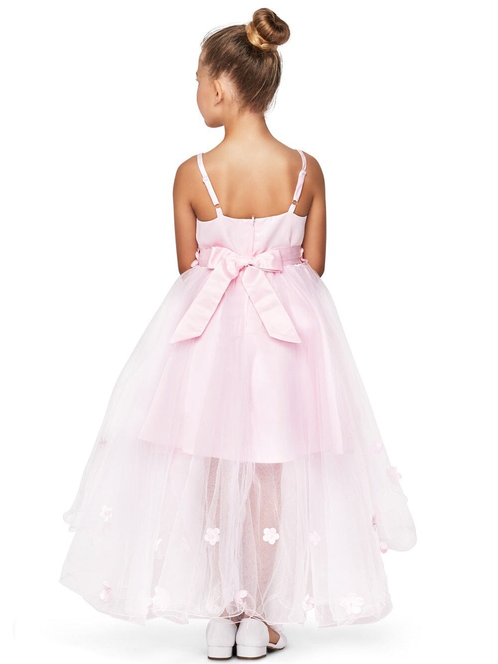 Girls High Low Dress with 3D Appliques by Cinderella Couture 9019