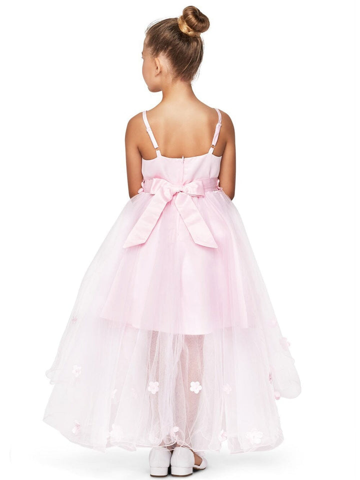 Girls High Low Dress with 3D Appliques by Cinderella Couture 9019
