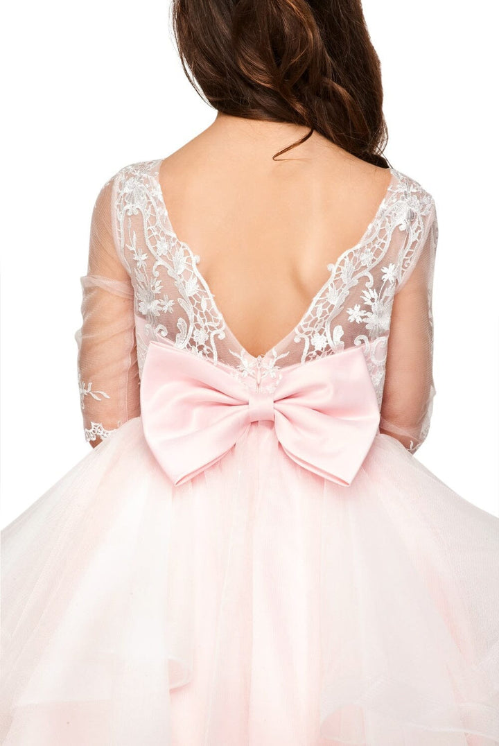 Girls Layered Short Lace Bodice Dress by Cinderella Couture 5075