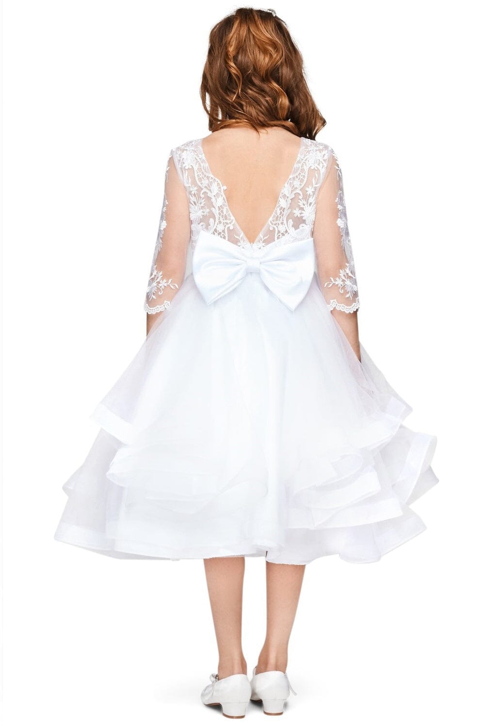 Girls Layered Short Lace Bodice Dress by Cinderella Couture 5075