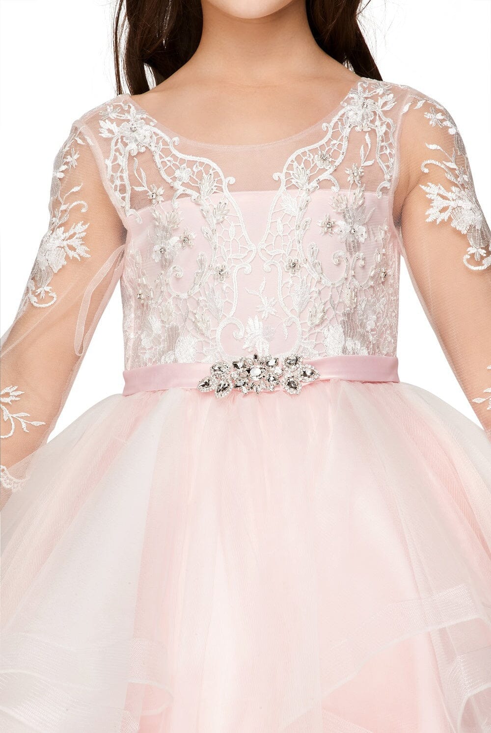 Girls Layered Short Lace Bodice Dress by Cinderella Couture 5075