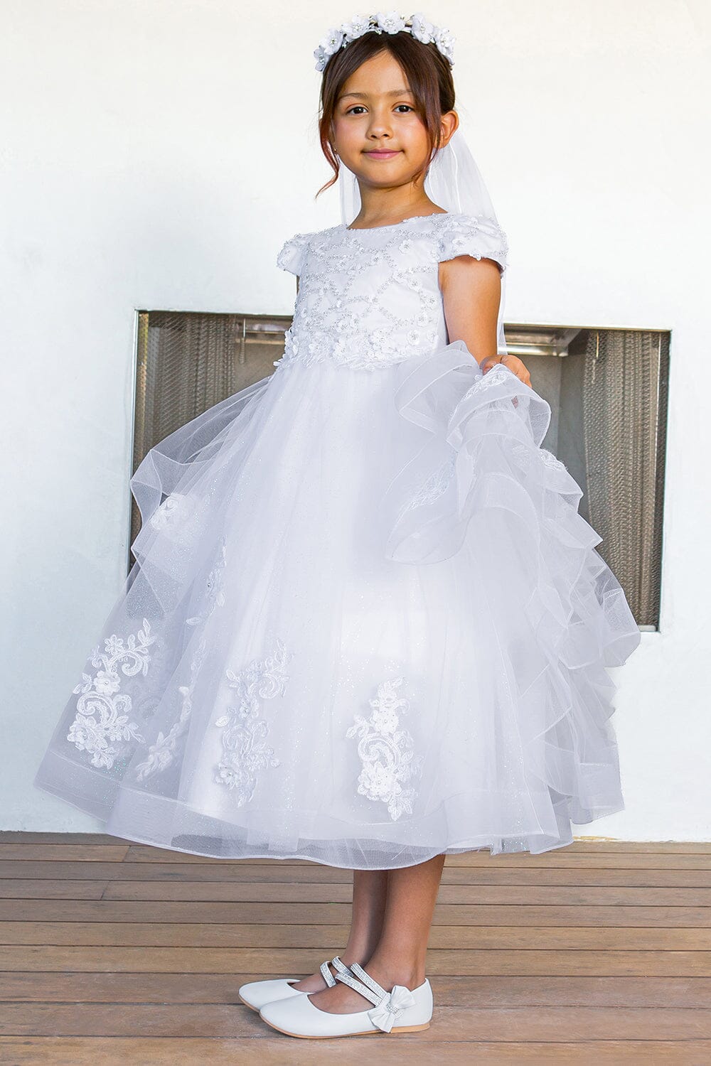 short sleeve girls dress Girl Short Sleeve Floral Dress