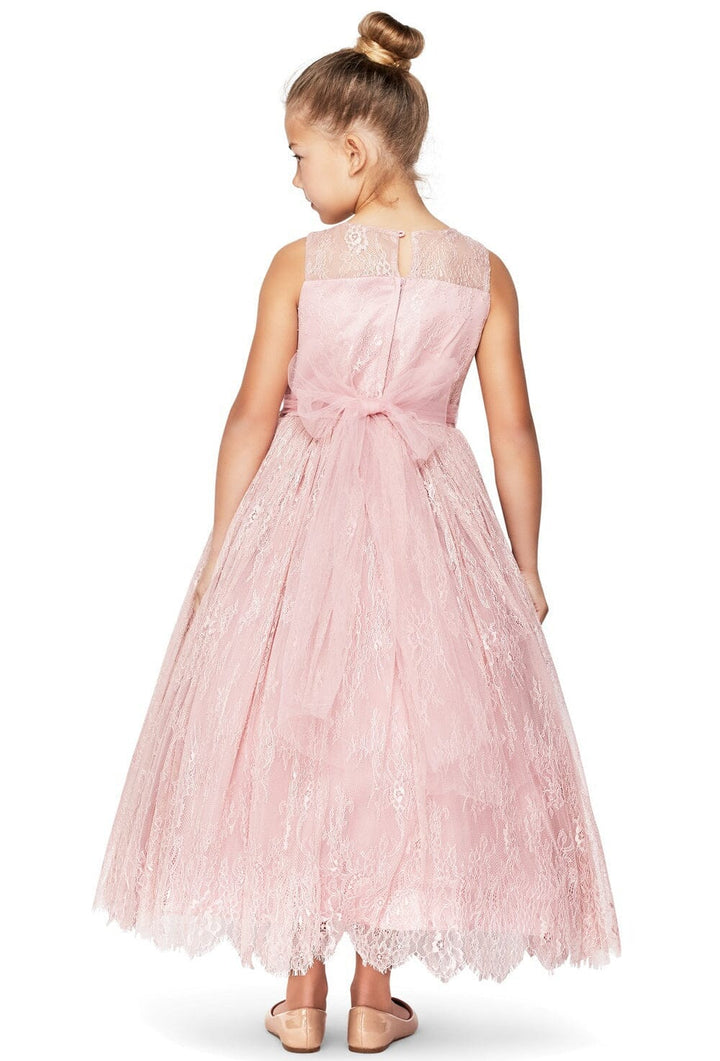 Girls Long Sleeveless Chantilly Lace Dress by Cinderella Couture 9073