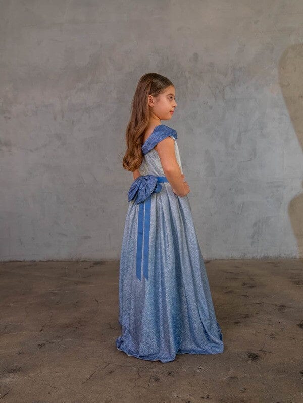 Girls Off Shoulder Ombre Glitter Gown by Calla D-823