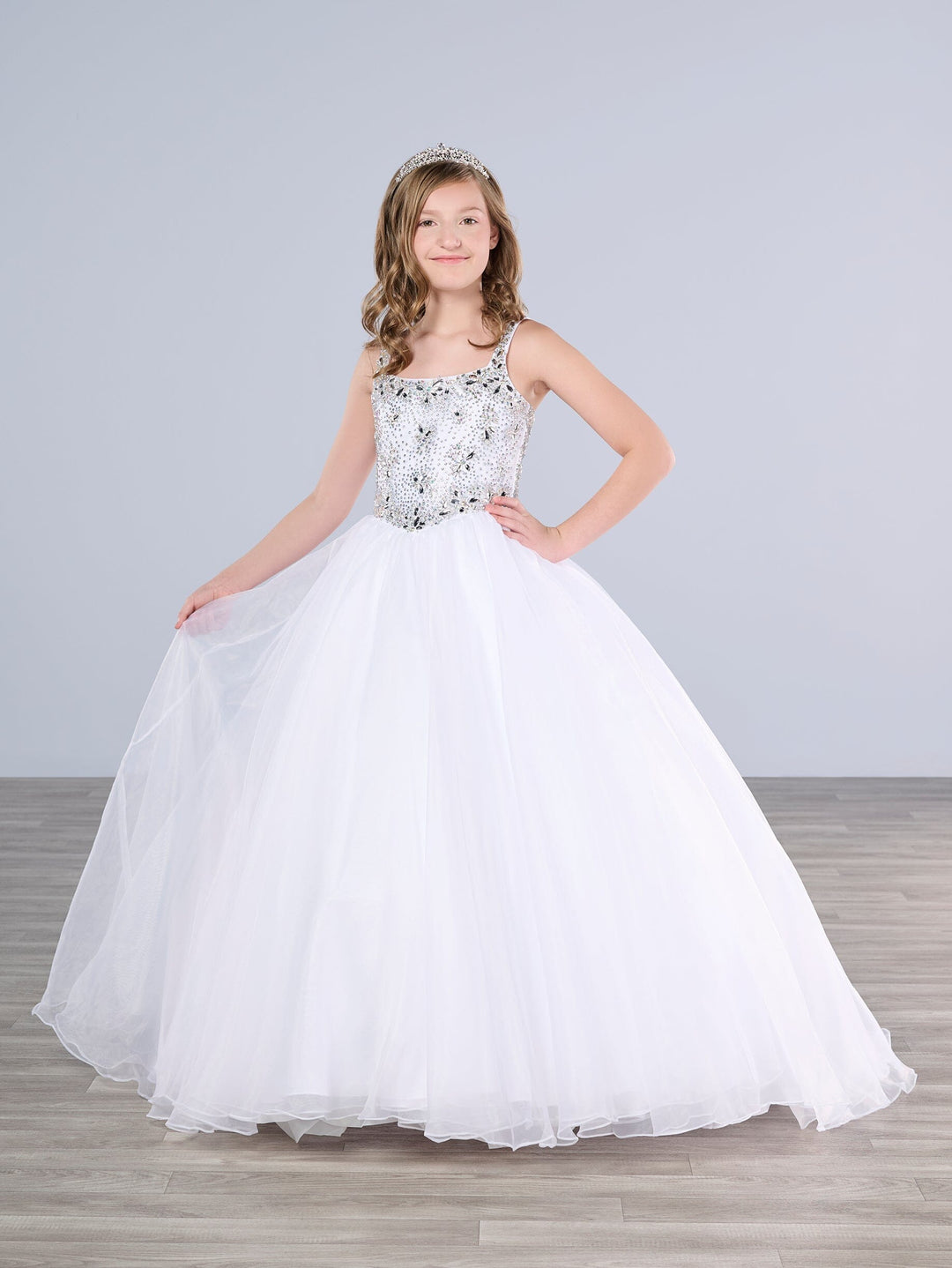 Girls Organza Sleeveless Gown by Tiffany Princess 13798