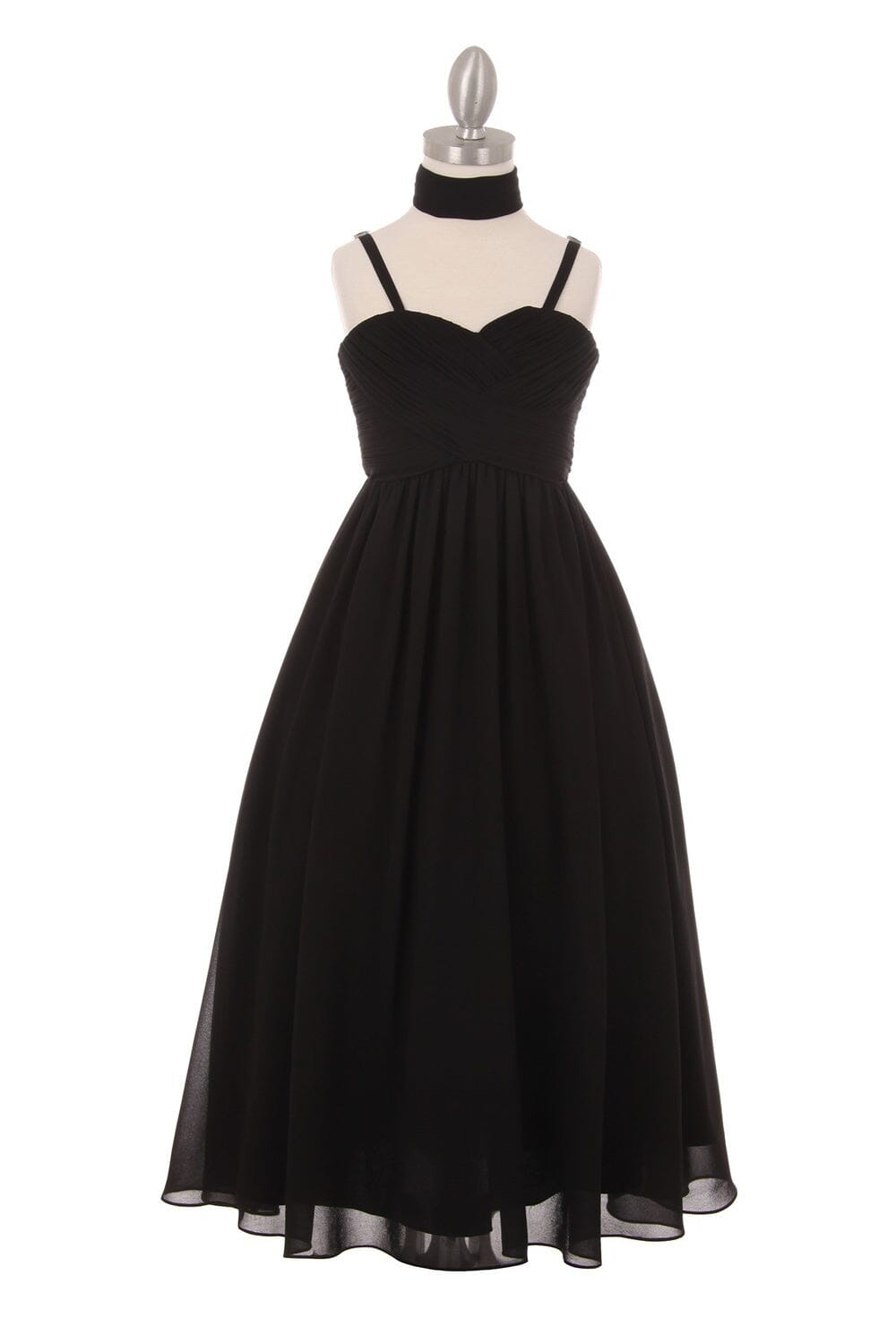 Girls Pleated Long Chiffon Dress by Cinderella Couture 5024