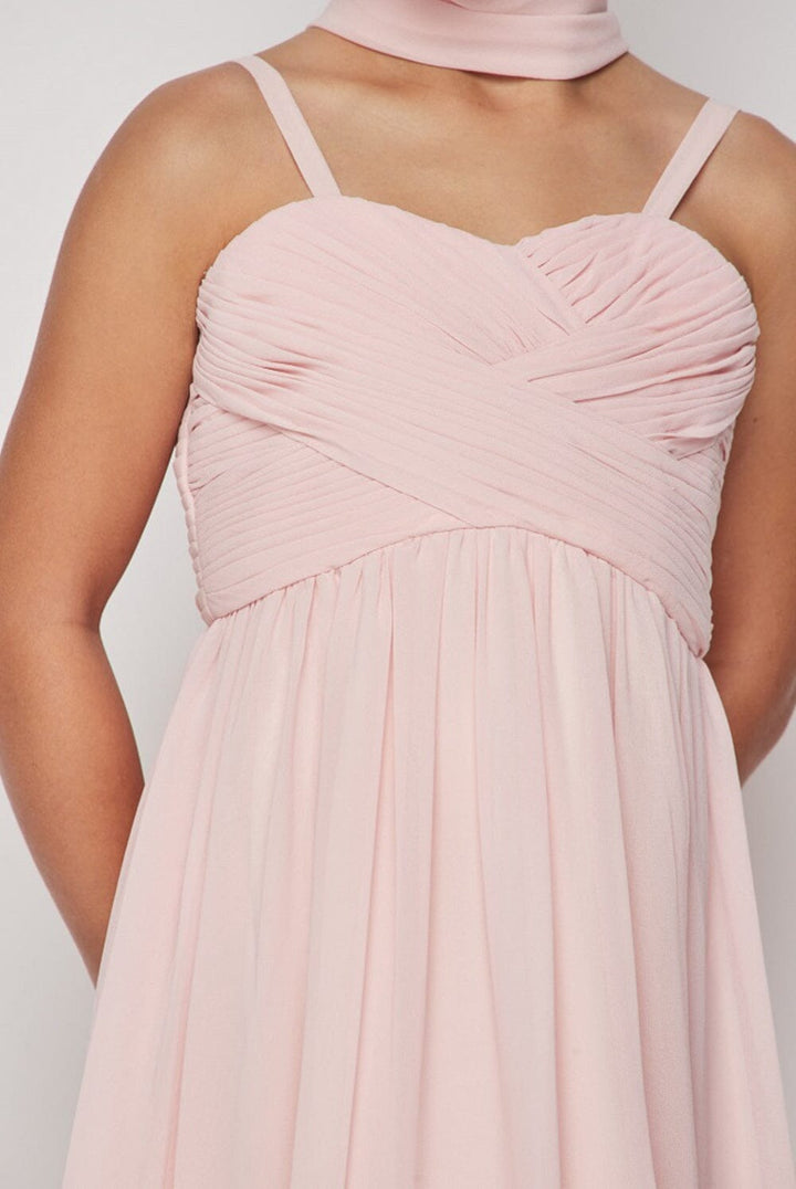 Girls Pleated Long Chiffon Dress by Cinderella Couture 5024