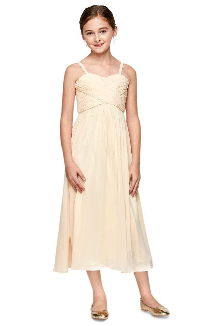 Girls Pleated Long Chiffon Dress by Cinderella Couture 5024