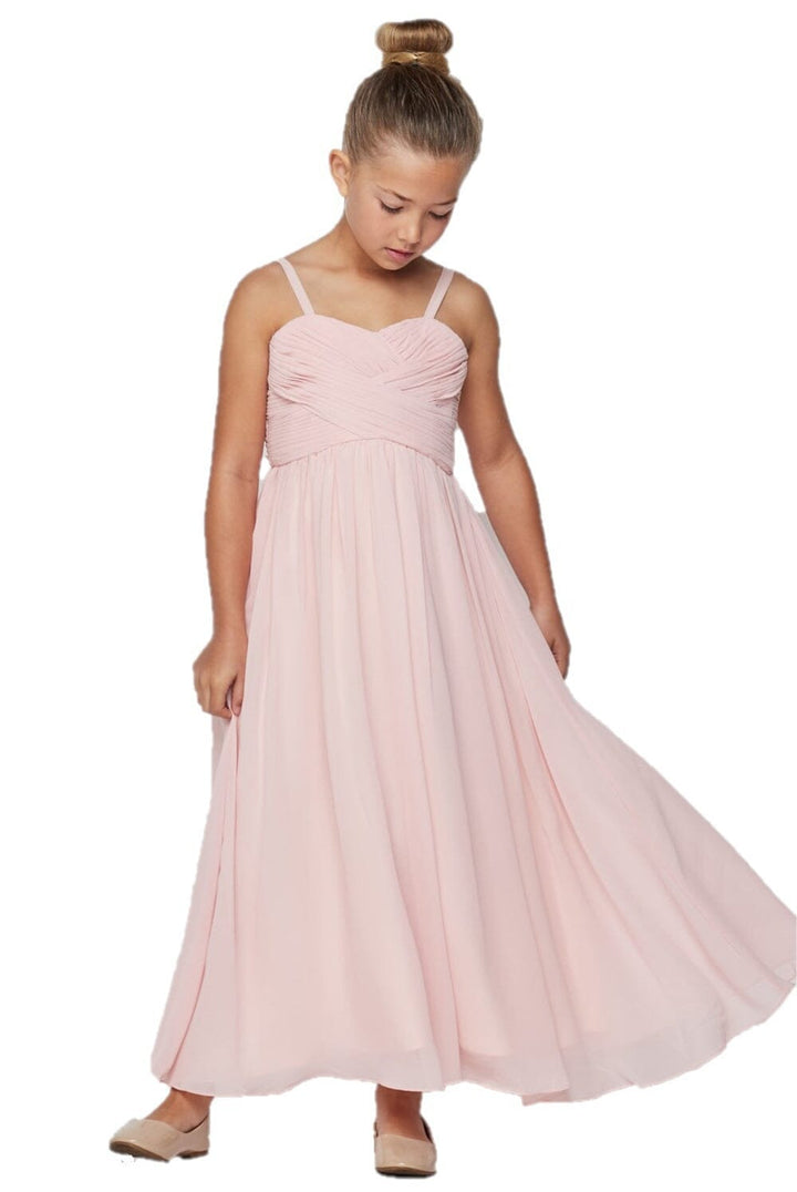 Girls Pleated Long Chiffon Dress by Cinderella Couture 5024