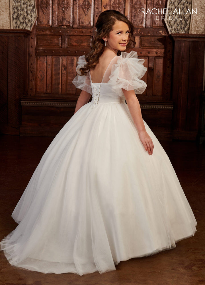 Girls Ruffle Short Sleeve Gown by Rachel Allan RB9128
