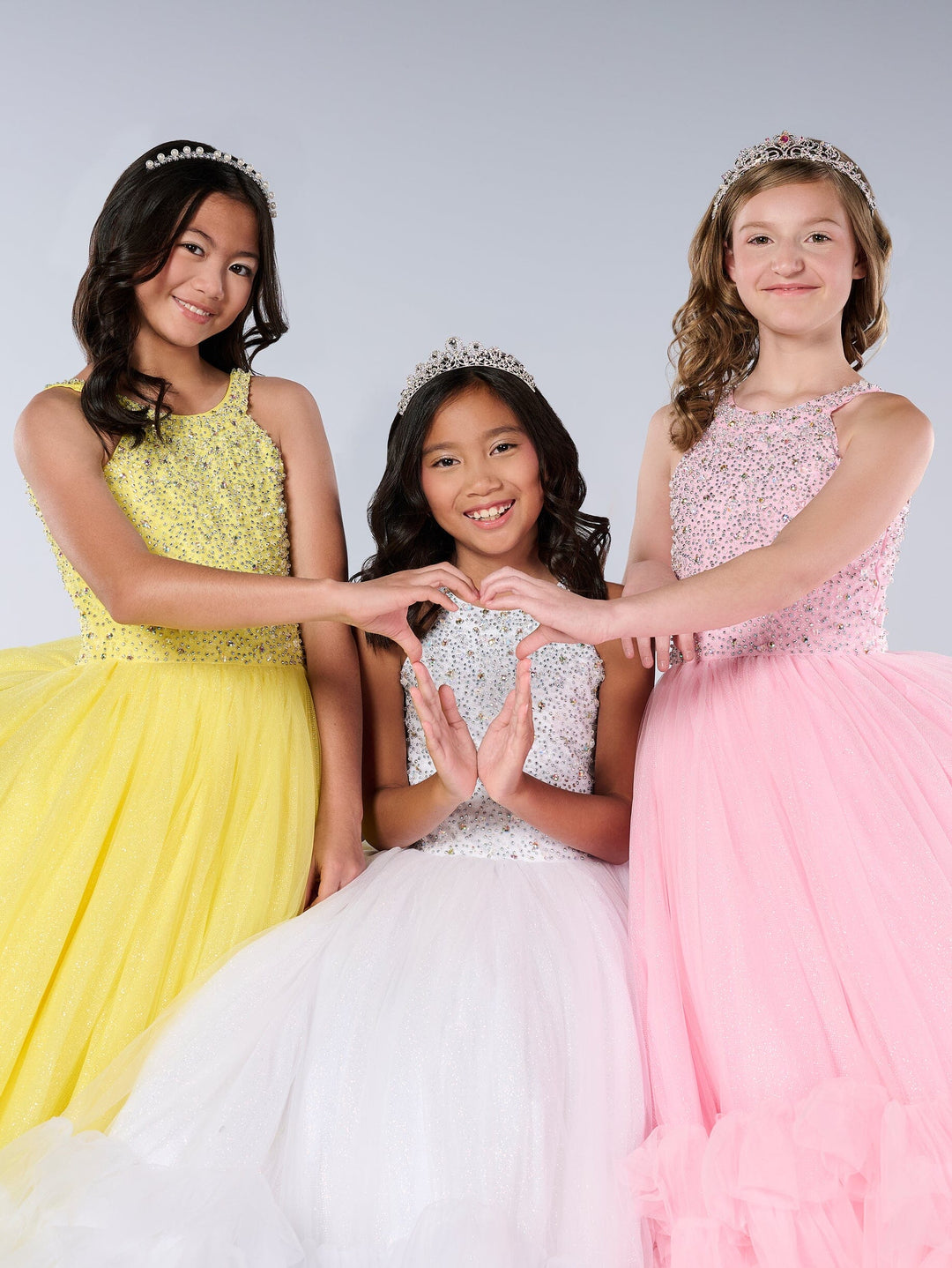 Girls Ruffled  Halter Gown by Tiffany Princess 13795