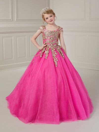 Girls Sequin Applique Tulle Gown by Tiffany Princess 13732