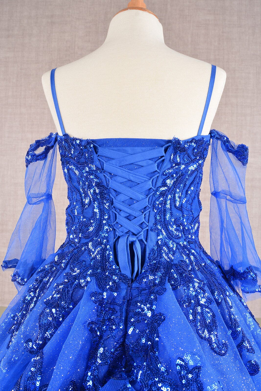 Girls Sequin Print Bell Sleeve Gown by Elizabeth K GK104