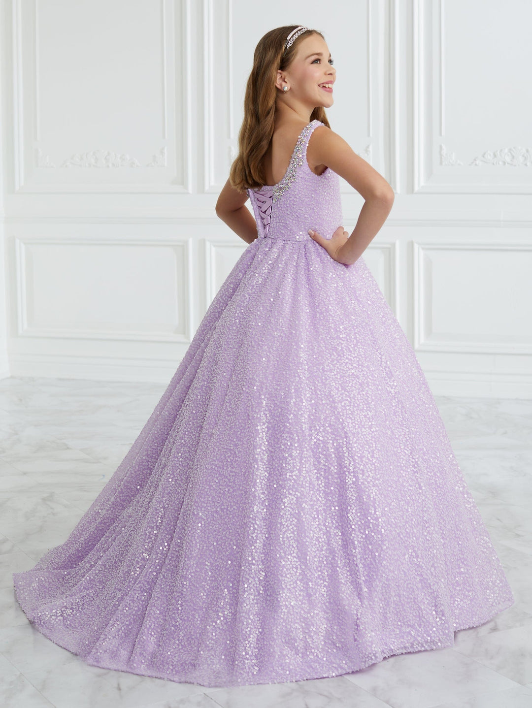 Girls Sequin Sleeveless Gown by Tiffany Princess 13683